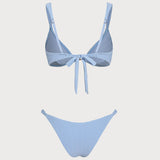 Set de Bikini Triunghiular Texturat Albastru