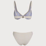 Set de bikini cu sârmă subțire, jacquard bej