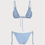 Set bikini triangular cu decolteu în V și inel O