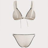 Set Bikini Triunghi Alb Contrastant