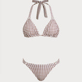 Seturi de bikini cu halter în carouri