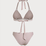 Seturi de bikini cu halter în carouri