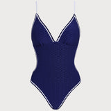 Costum de baie dintr-o piesă cu braletă X Cross albastru