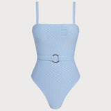 Costum de baie dintr-o piesă, bandeau, cu O-ring albastru