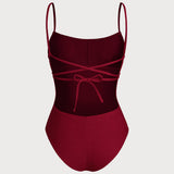 Costum de baie dintr-o piesă cu bralette roșu X Cross