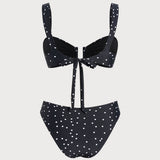 Costum de baie bandeau cu buline negre