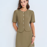 Fustă Mini A-Line Khaki