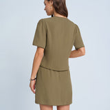 Fustă Mini A-Line Khaki