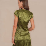 Fustă Mini Satin Verde Floral
