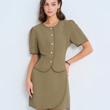 Fustă Mini A-Line Khaki