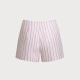 Pantaloni scurți cu dungi roz pentru birou