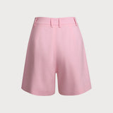 Shorts cu buzunare roz plisați
