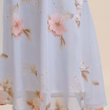 Fustă Midi A-Line Florală Violet Deschis