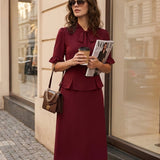 Fustă Chiffon Roșie Tip Sirenă