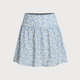 Fustă Mini A-Line Floral Albastră