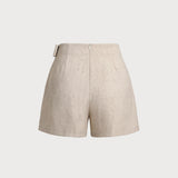 Fustă scurtă A-line cu plisuri khaki